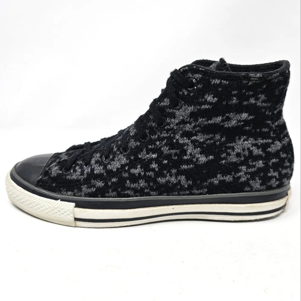Converse AllStar Chuck Taylor Sneakers Black Grey RARE Knit Sweater Men Size 6.5 - Picture 3 of 12